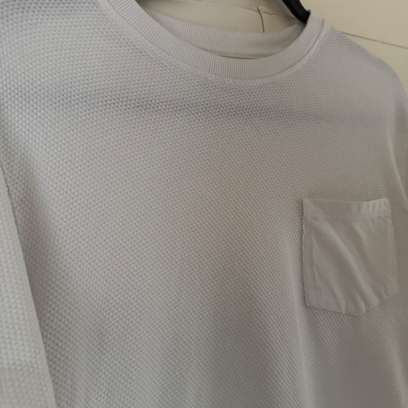 Zara Waffle Knit Oversized T-Shirt | White | Size S - Picture 4 of 6